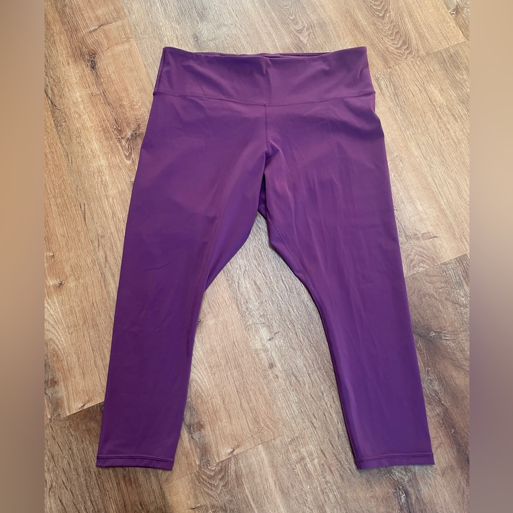 Athleta Elation Train Tight 7/8 Length Size 2X High Waist Stretch Purple Workout
